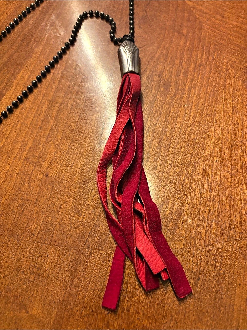 Red & Black Tassel Pendant Necklace